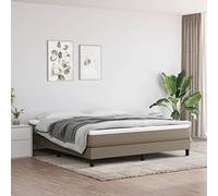 vidaXL Estructura de Cama, Somier de Matrimonio de Listones, Base de Cama Tapizada, Mueble para Dormitorio Hogar, Tela Gris Taupe 180x200 cm