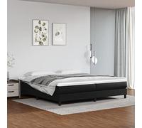vidaXL Estructura de Cama, Somier de Matrimonio de Listones, Base de Cama Tapizada, Mueble para Dormitorio Hogar, Cuero Sintético Negro 200x200 cm