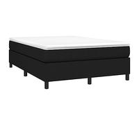 vidaXL Estructura de Cama, Somier de Matrimonio de Listones, Base de Cama Tapizada, Mueble para Dormitorio Hogar, Tela Negra 140x200 cm
