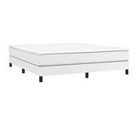 Estructura de cama box spring cuero sintético blanco 180x200 cm