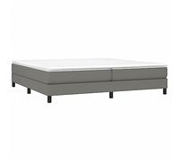 vidaXL Estructura de Cama, Somier de Matrimonio de Listones, Base de Cama Tapizada, Mueble para Dormitorio Hogar, Tela Gris Oscuro 200x200 cm