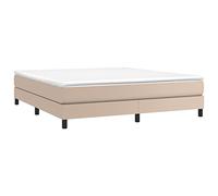 vidaXL Estructura de cama con somier sin colchón Cuero sintético Capuchino 180x200 cm