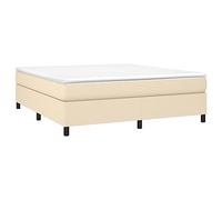 vidaXL Estructura de cama Somier de listones tapizado en tela color crema 160x200 cm