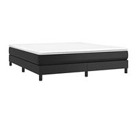vidaXL Estructura de cama con somier Cuero sintético Negro 160x200 cm