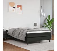 vidaXL Estructura de Cama, Somier de Matrimonio de Listones, Base de Cama Tapizada, Mueble para Dormitorio Hogar, Cuero Sintético Negro 120x200 cm