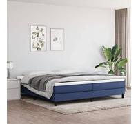 vidaXL Estructura de Cama, Somier de Matrimonio de Listones, Base de Cama Tapizada, Mueble para Dormitorio Hogar, Tela Gris Taupe Azul 200x200 cm