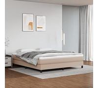 Estructura Cama Sin Colchón Cuero Sintético Capuchino 180x200cm Vidaxl