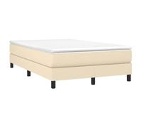 vidaXL Estructura de Cama, Somier de Matrimonio de Listones, Base de Cama Tapizada, Mueble para Dormitorio Hogar, Tela Color Crema 120x200 cm
