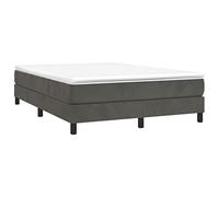 vidaXL Estructura de Cama con Somier, Somier de Matrimonio de Listones, Base de Cama Tapizada, Mueble para Dormitorio Hogar, Terciopelo Gris Oscuro 140x190 cm