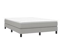 vidaXL Estructura de Cama, Somier de Matrimonio de Listones, Base de Cama Tapizada, Mueble para Dormitorio Hogar, Tela Gris Claro 140x190 cm
