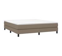 vidaXL Estructura de Cama con Somier, Somier de Matrimonio de Listones, Base de Cama Tapizada, Mueble para Dormitorio Hogar, Tela Gris Taupe 160x200 cm