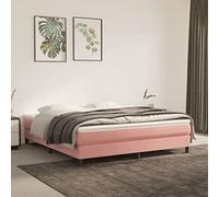 vidaXL Estructura de Cama, Somier de Matrimonio de Listones, Base de Cama Tapizada, Mueble para Dormitorio Hogar, Terciopelo Rosa 180x200 cm