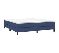 vidaXL Estructura de cama con somier de listones, base tapizada, tela azul 160x200 cm