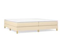 vidaXL Estructura de Cama, Somier de Matrimonio de Listones, Base de Cama Tapizada, Mueble para Dormitorio Hogar, Tela Color Crema 200x200 cm