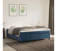 vidaXL Estructura de Cama, Somier de Matrimonio de Listones, Base de Cama Tapizada, Mueble para Dormitorio Hogar, Terciopelo Azul 180x200 cm