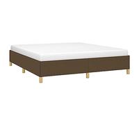 vidaXL Estructura de Cama con Somier, Somier de Matrimonio de Listones, Base de Cama Tapizada, Mueble para Dormitorio Hogar, Tela Marrón 160x200 cm
