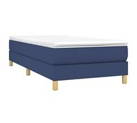 vidaXL Estructura de Cama con Somier, Somier Individual de Listones, Base de Cama Tapizada, Mueble para Dormitorio Hogar, Tela Azul 90x200 cm