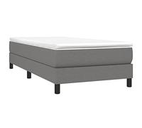vidaXL Estructura de Cama, Somier Individual de Listones, Base de Cama Tapizada, Mueble para Dormitorio Hogar, Tela Gris Oscura 90x200 cm