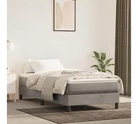 vidaXL Estructura de Cama, Somier Individual de Listones, Base de Cama Tapizada, Mueble para Dormitorio Hogar, Terciopelo Gris Claro 90x190 cm