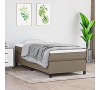 vidaXL Estructura de Cama, Somier Individual de Listones, Base de Cama Tapizada, Mueble para Dormitorio Hogar, Tela Gris Taupe 80x200 cm