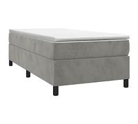 vidaXL Estructura de Cama, Somier Individual de Listones, Base de Cama Tapizada, Mueble para Dormitorio Hogar, Terciopelo Gris Claro 90x200 cm