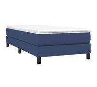 vidaXL Estructura de Cama, Somier Individual de Listones, Base de Cama Tapizada, Mueble para Dormitorio Hogar, Tela Azul 80x200 cm