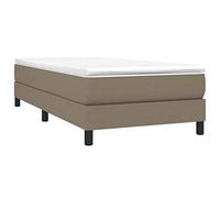vidaXL Estructura de Cama con Somier, Somier Individual de Listones, Base de Cama Tapizada, Mueble para Dormitorio Hogar, Tela Gris Taupe 90x190 cm