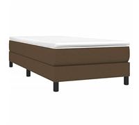 vidaXL Estructura de Cama con Somier, Somier Individual de Listones, Base de Cama Tapizada, Mueble para Dormitorio Hogar, Tela Marrón 90x200 cm