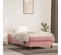 vidaXL Estructura de Cama, Somier Individual de Listones, Base de Cama Tapizada, Mueble para Dormitorio Hogar, Terciopelo Rosa 80x200 cm