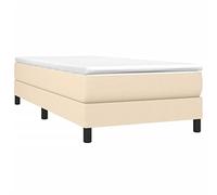 vidaXL Estructura de Cama con Somier individual de listones Base tapizada Tela Crema 90x200 cm