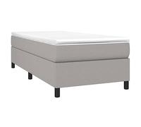 vidaXL Estructura de Cama, Somier Individual de Listones, Base de Cama Tapizada, Mueble para Dormitorio Hogar, Tela Gris Claro 90x200 cm