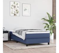 vidaXL Estructura de Cama con Somier, Somier Individual de Listones, Base de Cama Tapizada, Mueble para Dormitorio Hogar, Tela Negro 100x200 cm