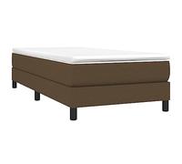 vidaXL Estructura de Cama, Somier Individual de Listones, Base de Cama Tapizada, Mueble para Dormitorio Hogar, Tela Marrón 90x190 cm