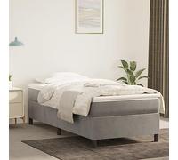vidaXL Estructura de Cama, Somier Individual de Listones, Base de Cama Tapizada, Mueble para Dormitorio Hogar, Terciopelo Gris Claro 100x200 cm