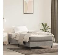 vidaXL Estructura de Cama, Somier Individual de Listones, Base de Cama Tapizada, Mueble para Dormitorio Hogar, Terciopelo Gris Claro 80x200 cm
