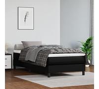 vidaXL Estructura de Cama, Somier Individual de Listones, Base de Cama Tapizada, Mueble para Dormitorio Hogar, Cuero Sintético Negro 80x200 cm