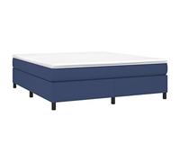 vidaXL Estructura de Cama, Somier de Matrimonio de Listones, Base de Cama Tapizada, Mueble para Dormitorio Hogar, Tela Azul 180x200 cm