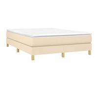 vidaXL Estructura de Cama, Somier de Matrimonio de Listones, Base de Cama Tapizada, Mueble para Dormitorio Hogar, Tela Color Crema 140x190 cm