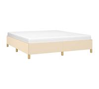 vidaXL Estructura de cama con somier de listones tapizada en tela crema 160x200 cm