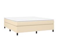 vidaXL Estructura de Cama, Somier de Matrimonio de Listones, Base de Cama Tapizada, Mueble para Dormitorio Hogar, Tela Color Crema 180x200 cm