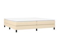 vidaXL Estructura de Cama, Somier de Matrimonio de Listones, Base de Cama Tapizada, Mueble para Dormitorio Hogar, Tela Color Crema 200x200 cm