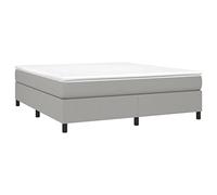 vidaXL Estructura de cama con somier de listones tapizada gris claro 180x200 cm