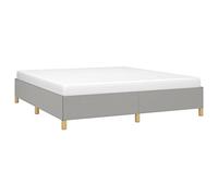vidaXL Estructura de Cama, Somier de Matrimonio de Listones, Base de Cama Tapizada, Mueble para Dormitorio Hogar, Tela Gris Claro 180x200 cm
