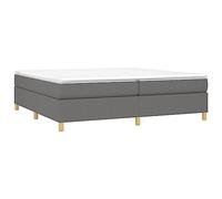 vidaXL Estructura de Cama, Somier de Matrimonio de Listones, Base de Cama Tapizada, Mueble para Dormitorio Hogar, Tela Gris Oscuro 200x200 cm
