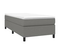 vidaXL Estructura de Cama, Somier Individual de Listones, Base de Cama Tapizada, Mueble para Dormitorio Hogar, Tela Gris Oscuro 90x190 cm