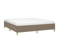 vidaXL Estructura de Cama, Somier de Matrimonio de Listones, Base de Cama Tapizada, Mueble para Dormitorio Hogar, Tela Gris Taupe 160x200 cm