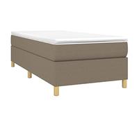 vidaXL Estructura de Cama, Somier Individual de Listones, Base de Cama Tapizada, Mueble para Dormitorio Hogar, Tela Gris Taupe 90x190 cm