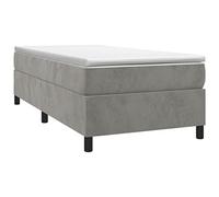 vidaXL Estructura de Cama, Somier Individual de Listones, Base de Cama Tapizada, Mueble para Dormitorio Hogar, Terciopelo Gris Claro 90x190 cm