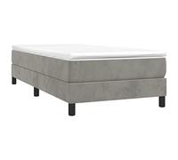 vidaXL Estructura de cama individual con somier de listones Base tapizada terciopelo gris 90x190 cm