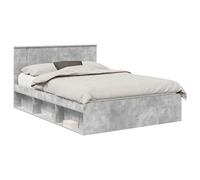 vidaXL Estructura de Cama Concreto 140 x 200 cm Madera de ingeniería, Dormitorio Moderno, Diseño Rectangular con Materiales Duraderos para una Decoración del Hogar Estilosa y Funcional, para Cualquie